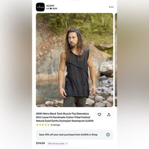 Ajjaya brand- Men's Black Sleeveless Shirt